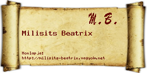 Milisits Beatrix névjegykártya